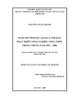 (Luận văn thạc sĩ) đảng bộ tỉnh bắc giang lãnh đạo phát triển nông nghiệp, nông thôn trong những năm 1997   2006 