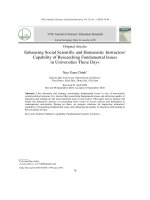 Nâng cao năng lực nghiên cứu cơ bản của giảng viên khoa học xã hội và nhân văn ở các trường đại học hiện nay