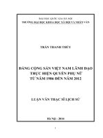 (Luận văn thạc sĩ) đảng cộng sản việt nam lãnh đạo thực hiện quyền của phụ nữ từ năm 1986 đến năm 2012 