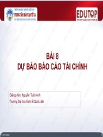 Bài giảng Phân tích tài chính: Bài 8 - Giảng viên Nguyễn Tuấn Anh