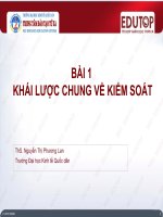 Bài giảng môn Kiểm soát: Bài 1 - ThS. Nguyễn Thị Phương Lan