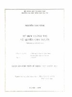 (Luận án tiến sĩ) tư duy chính trị về quyền con người (nhìn từ góc độ triết học  luận án PTS  triết học 62 22 80 05 