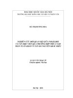 (Luận văn thạc sĩ) nghiên cứu mối quan hệ giữa folklore và văn học viết qua trường hợp thơ á nam trần tuấn khải và tản đà nguyễn khắc hiếu  luận văn ths  văn hoc 60 22 36 