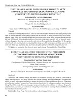 Thực trạng và giải pháp giáo dục lòng yêu nước trong dạy học giáo dục quốc phòng và an ninh cho sinh viên trường Đại học Đồng Tháp