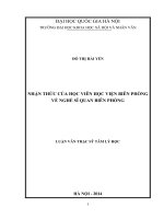 (Luận văn thạc sĩ) nhận thức của học viên học viện biên phòng về nghề sĩ quan biên phòng 