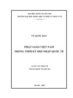 (Luận văn thạc sĩ) phật giáo việt nam trong thời kỳ hội nhập quốc tế 
