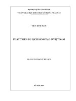(Luận văn thạc sĩ) phát triển du lịch sáng tạo ở việt nam 