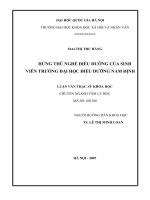 (Luận văn thạc sĩ) hứng thú nghề điều dưỡng của sinh viên trường đại học điều dưỡng nam định   