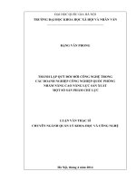 (Luận văn thạc sĩ) thành lập quỹ đổi mới công nghệ trong các doanh nghiệp công nghiệp quốc phòng nhằm nâng cao năng lực sản xuất một số sản phẩm chủ lực  