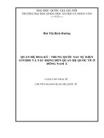 (Luận văn thạc sĩ) quan hệ hoa kỳ   trung quốc sau sự kiện 11 9 2001 và tác động đến quan hệ quốc tế ở đông nam á 