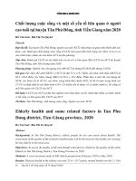 Chất lượng cuộc sống và một số yếu tố liên quan ở người cao tuổi tại huyện Tân Phú Đông, tỉnh Tiền Giang năm 2020