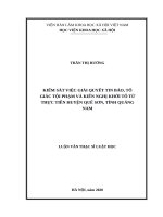 Kiểm sát việc giải quyết tin báo, tố giác tội phạm và kiến nghị khởi tố từ thực tiễn huyện quế sơn, tỉnh quảng nam 