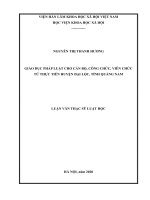 Giáo dục pháp luật cho cán bộ, công chức, viên chức từ thực tiễn huyện đại lộc, tỉnh quảng nam 