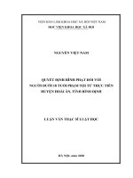 Quyết định hình phạt đối với người dưới 18 tuổi phạm tội từ thực tiễn huyện hoài ân, tỉnh bình định