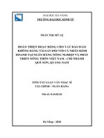 Hoàn thiện hoạt động cho vay bảo đảm không bằng tài sản đối với cá nhân kinh doanh tại Ngân hàng Nông nghiệp và Phát triển Nông thôn – chi nhánh Quế Sơn, Quảng Nam
