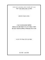 Cải cách hành chính theo cơ chế một cửa từ thực tiễn huyện thăng bình, tỉnh quảng nam 