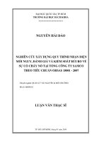 Nghiên cứu xây dựng quy trình nhận diện mối nguy, đánh giá và kiểm soát rủi ro về sự cố cháy nổ tại tổng công ty samco theo tiêu chuẩn ohsas 18001   2007