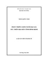 luận án tiến sĩ phát triển chăn nuôi đại gia súc trên địa bàn tỉnh bình định 
