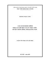 Cải cách hành chính theo cơ chế một cửa từ thực tiễn huyện thăng bình, tỉnh quảng nam 