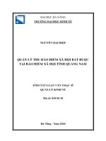 Quản lý thu bảo hiểm y tế hộ gia đình tại Bảo hiểm xã hội huyện Núi Thành, tỉnh Quảng Nam