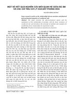 Một số kết quả nghiên cứu mối quan hệ giữa độ ẩm và các chỉ tiêu cơ lý của đất phong hóa