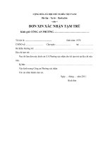 ĐƠN XIN XAC NHAN TAM TRU 