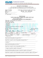 MẪU bản án dân sự sơ THẨM 