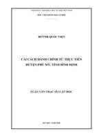 Cải cách hành chính từ thực tiễn huyện phù mỹ, tỉnh bình định 