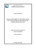 Quản lý nhà nước về thu thuế giá trị gia tăng tại chi cục thuế huyện núi thành, tỉnh quảng nam 