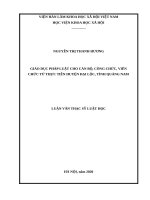Giáo dục pháp luật cho cán bộ, công chức, viên chức từ thực tiễn huyện đại lộc, tỉnh quảng nam 