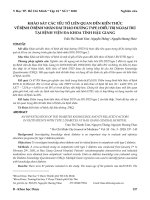 Khảo sát các yếu tố liên quan đến kiến thức về bệnh ở bệnh nhân đái tháo đường type 2 điều trị ngoại trú tại Bệnh viện Đa khoa tỉnh Hậu Giang