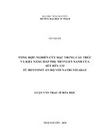 Tổng hợp, nghiên cứu đặc trƣng cấu trúc và khả năng hấp phụ metylen xanh của sét hữu cơ từ bentonit ấn độ với natri stearat 