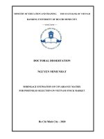 luận án tiến sĩ shrinkage estimation of covariance matrix for portfolio selection on vietnam 