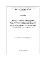 Pháp luật về cấp giấy chứng nhận quyền sử dụng đất, quyền sở hữu nhà ở, tài sản gắn liền với đất theo pháp luật đất đai việt nam hiện nay từ thực tiễn thành phố hội an, tỉnh quảng nam 