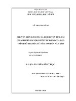 Chuyển biến kinh tế, xã hội huyện từ liêm, thành phố hà nội dưới tác động của quá trình đô thị hóa từ năm 1996 đến năm 2013 