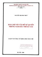 (Luận văn thạc sĩ) báo chí với vấn đề nữ quyền những năm đầu thế kỷ XXI 