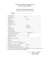 MẪU đơn XIN PHÉP xây DỰNG 