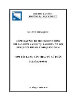 Kiểm soát nội bộ trong hoạt động chi BHXH tại BHXH huyện Núi Thành tỉnh Quảng Nam
