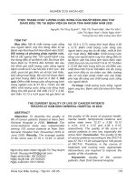 Thực trạng chất lượng cuộc sống của người bệnh ung thư đang điều trị tại Bệnh viện Đa khoa tỉnh Nam Định năm 2020