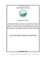 (Luận văn thạc sĩ) Đánh giá công tác đấu giá quyền sử dụng đất của một số dự án trên địa bàn huyện Đoan Hùng, tỉnh Phú Thọ giai đoạn 2017-2019