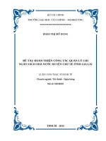 Luận văn thạc sỹ - Hoàn thiện công tác quản lý chi ngân sách Nhà nước huyện Chư Sê - tỉnh Gia Lai