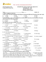 Đề kiểm tra chất lượng giữa học kì 2 môn Tiếng Anh 11 năm học 2017-2018 – Trường THPT B Duy Tiên