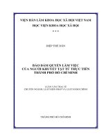 Bảo đảm quyền làm việc của người khuyết tật từ thực tiễn thành phố hồ chí minh 