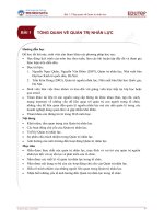 Bài giảng Quản trị nhân lực - Bài 1: Tổng quan về Quản trị nhân lực