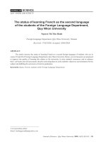 Thực trạng học tiếng Pháp như ngoại ngữ hai của sinh viên Khoa Ngoại ngữ, trường Đại học Quy Nhơn