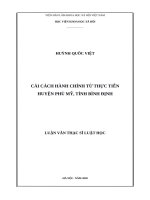 luận văn thạc sĩ cải cách hành chính từ thực tiễn huyện phù mỹ, tỉnh bình định 