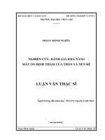 Nghiên cứu, đánh giá khả năng mất ổn định thấm của thân và nền đê 