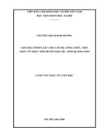 luận văn thạc sĩ giáo dục pháp luật cho cán bộ, công chức, viên chức từ thực tiễn huyện đại lộc, tỉnh quảng nam 