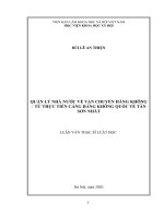 Quản lý nhà nước về vận chuyển hàng không – từ thực tiến cảng hàng không quốc tế tân sơn nhất 