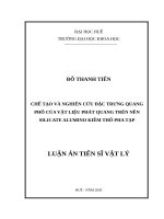 luận án tiến sĩ chế tạo và nghiên cứu đặc trƣng quang phổ của vật liệu phát quang trên nền silicate alumino kiềm thổ pha tạp 